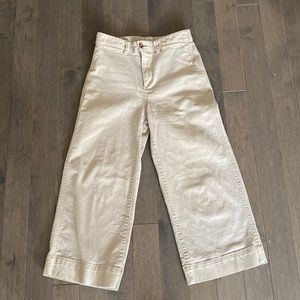 Gap High Rise Wide Leg Cropped Khakis